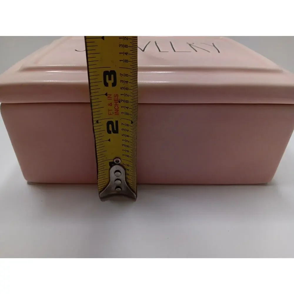 Rae Dunn Ceramic Jewlery Box Light Pink See Description